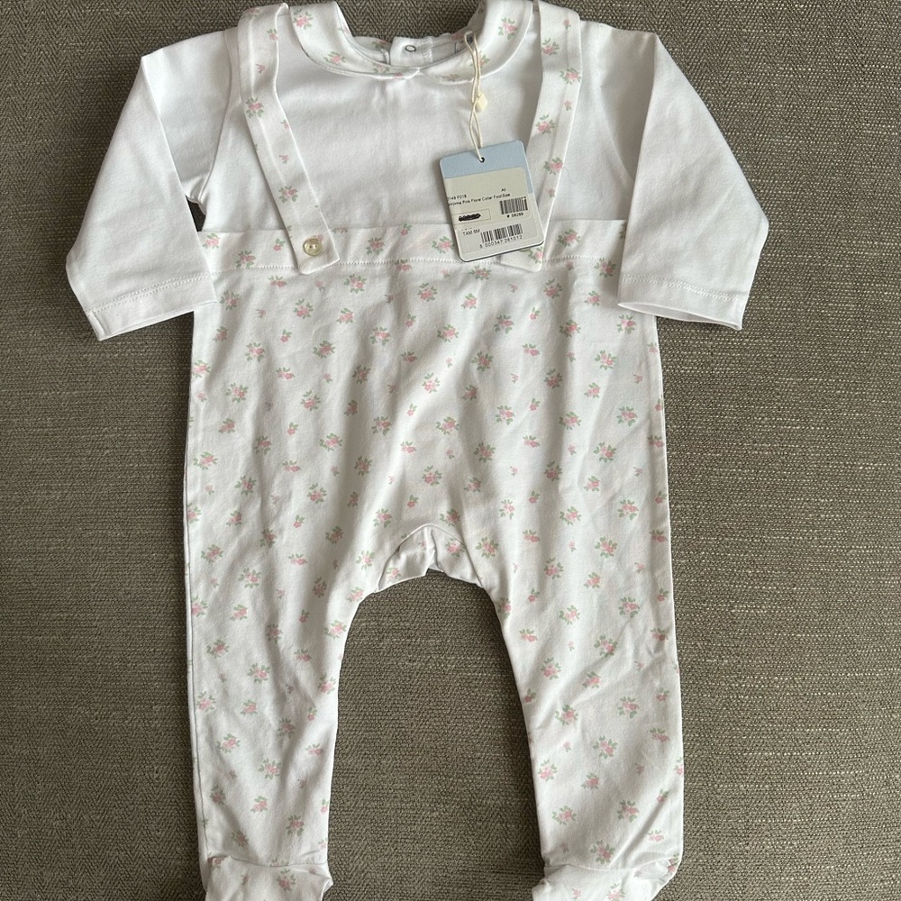 NWT Laran Jinha Pink floral collar footie